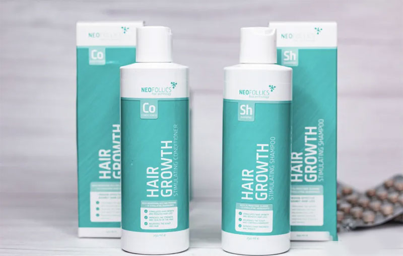Bộ đôi gội xả kích thích mọc tóc Neofollics cung cấp dưỡng chất cần thiết giúp phục hồi và nuôi dưỡng tóc từ sâu bên trong
